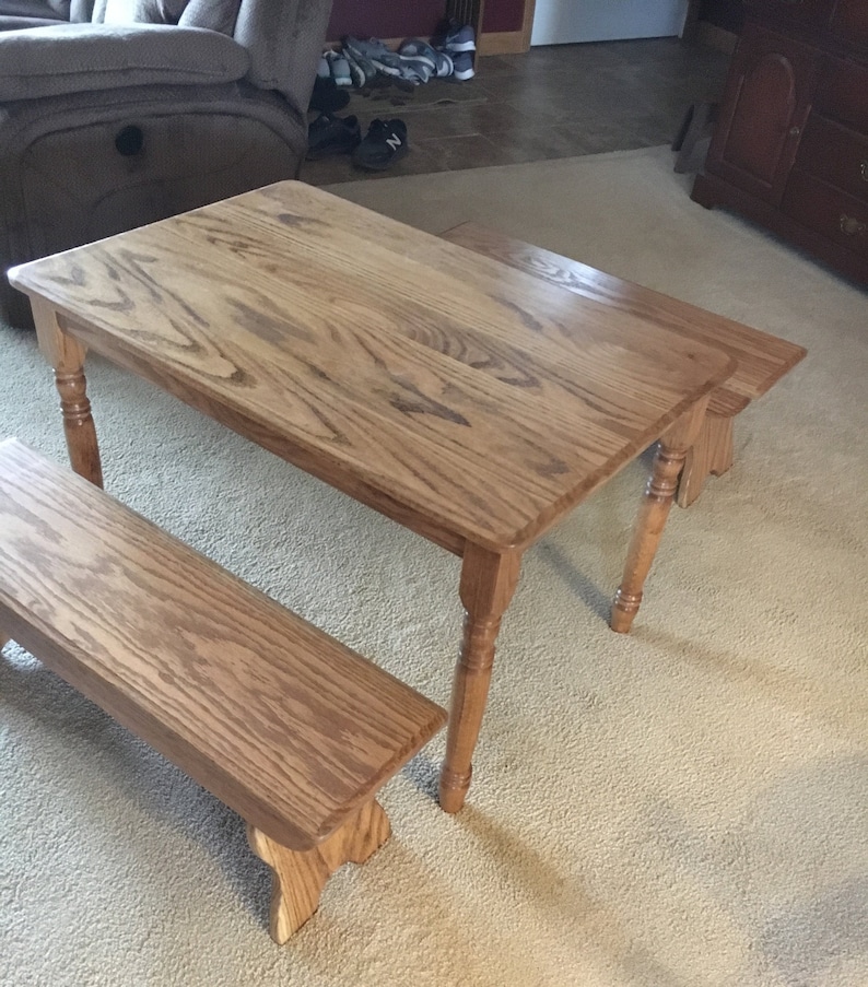 Beautiful Kids Wooden Table And Bench Set