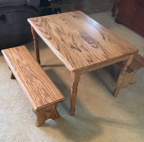 childrens table and bench set