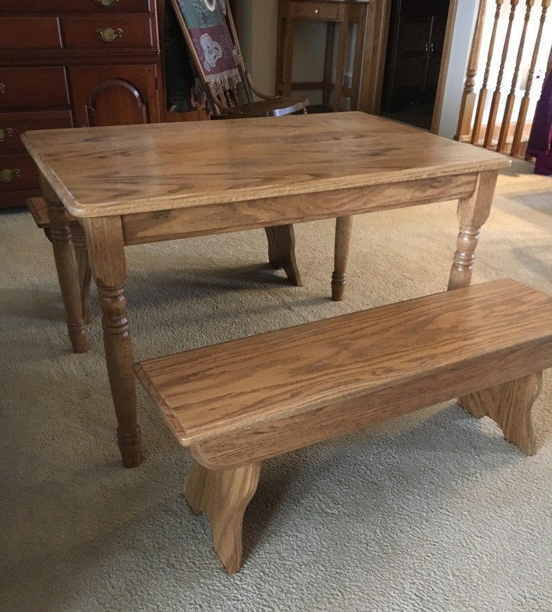 Beautiful Kids Wooden Table And Bench Set
