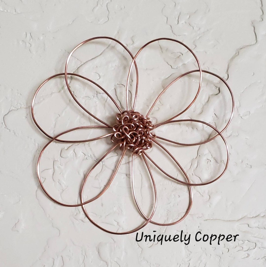 Copper Wire Flower, Copper Flower, Wire Flower, Copper Wallflower