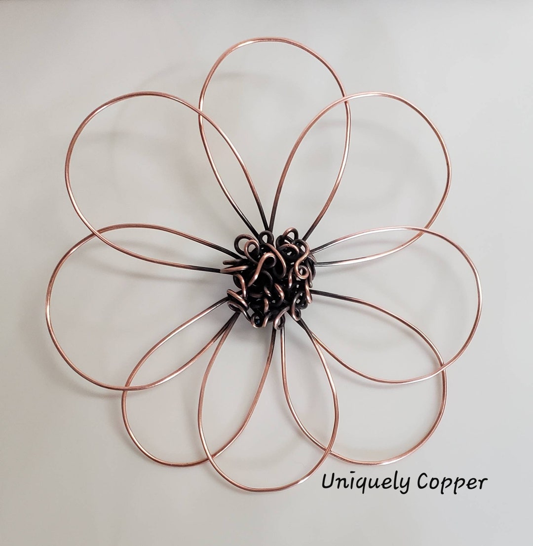 Copper Wire Flower, Copper Flower, Wire Flower, Copper Wallflower