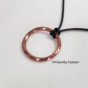 Copper Necklace, 7th Anniversary, Anniversary Gifts, Gift For Her, Copper Jewelry, Wife Gift, 22nd Anniversary, Circle Pendant, Antiqued