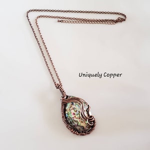 Copper Wire Wrapped, Abalone Shell, Pendant Necklace, 7th, 22nd ...