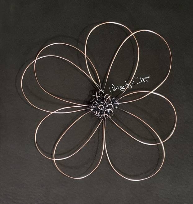 Copper Wire Flower Copper Flower Wire Flower Copper Etsy