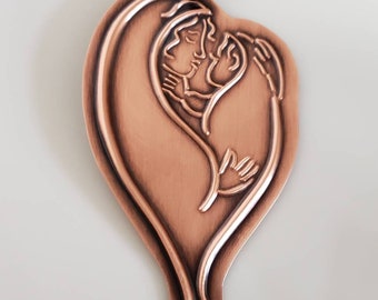 Madonna and Child Ornament, Blessed Mother, Baby Jesus, Christmas Ornaments, Copper Ornaments, Madonna and Child, Personalized Ornaments