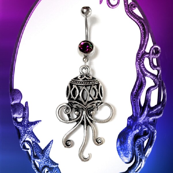 Octopus Belly Ring Etsy