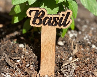Set of 4 Herb Markers // Garden Labels // Plant Stakes // Herb Labels // Laser Cut Wood // Wood Plant Signs // Custom Herb Markers