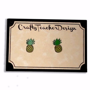 Pineapple Earrings // Laser Cut Wood Jewelry // Laser Cut Earrings