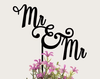 Mr & Mr Cake Topper // Wedding Dessert Table Sign // Laser Cut Cake Topper