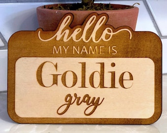 Hello my name is Newborn Baby Sign / Baby name sign / Birth Sign / Hospital Name Sign / Birth Announcement / Newborn Wood Name Sign