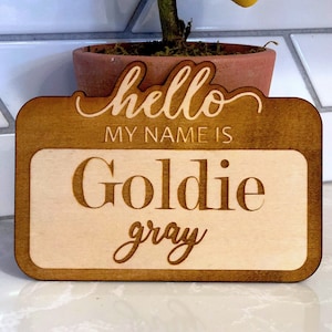 Hello my name is Newborn Baby Sign / Baby name sign / Birth Sign / Hospital Name Sign / Birth Announcement / Newborn Wood Name Sign