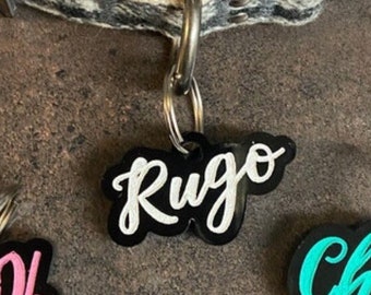 Custom Dog Tag // Black Acrylic Dog Tag // Personalized Pet Tag // Cat Tag // ID Tag For Dog