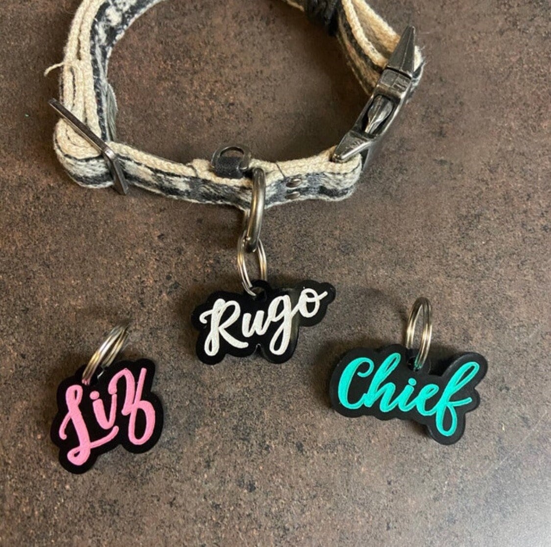 Custom Dog Tag // Black Acrylic Dog Tag // Personalized Pet Tag // Cat Tag // ID Tag For Dog