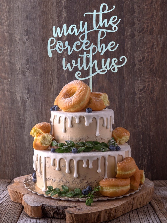 Star Wars Wedding Cake Topper May The Force Be With Us Cake Etsy