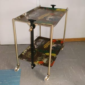 50er 60er Bremshey Dinett Gerlinol Servierwagen Klappwagen Küchen- Bar- Teewagen Bar-Cart