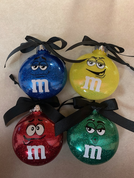 M&M Ornament Set Christmas Ornaments Candy Tree Ornaments Etsy
