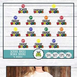 School Rocks Design Bundle, SVG Cut Files for Crafters