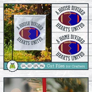 A House Divided Hearts United - Football SVG Cut File for Crafters