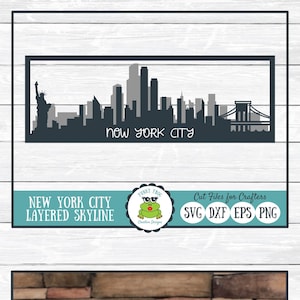 New York City Layered Skyline SVG Cut File for Crafters