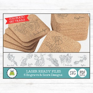 Colorado Ski Trails Laser Ready File, SVG Vector File for Laser Cutting, Glowforge, Instant Download