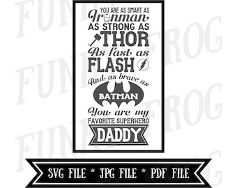 Daddy Superhero SVG, Father's Day Gift (Digital Download)