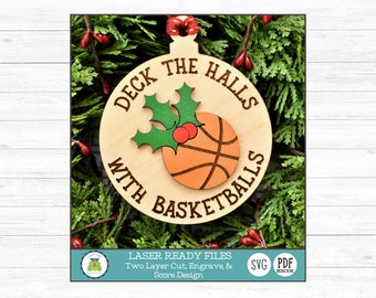 Basketball Christmas Ornament SVG – Glowforge Laser Cut File