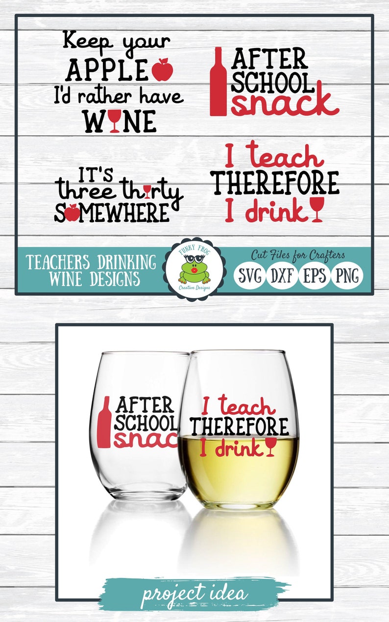 Download Teachers Drinking Wine Bundle SVG Cut Files for Crafters ...