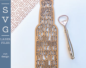 Beer Bottle Word Art SVG | Laser Cut File