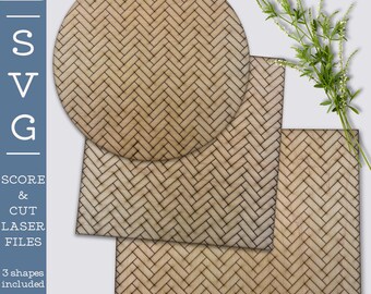 Herringbone Pattern SVG Laser Ready Score & Cut File | Sign Backer | Wall Decor | Digital Download