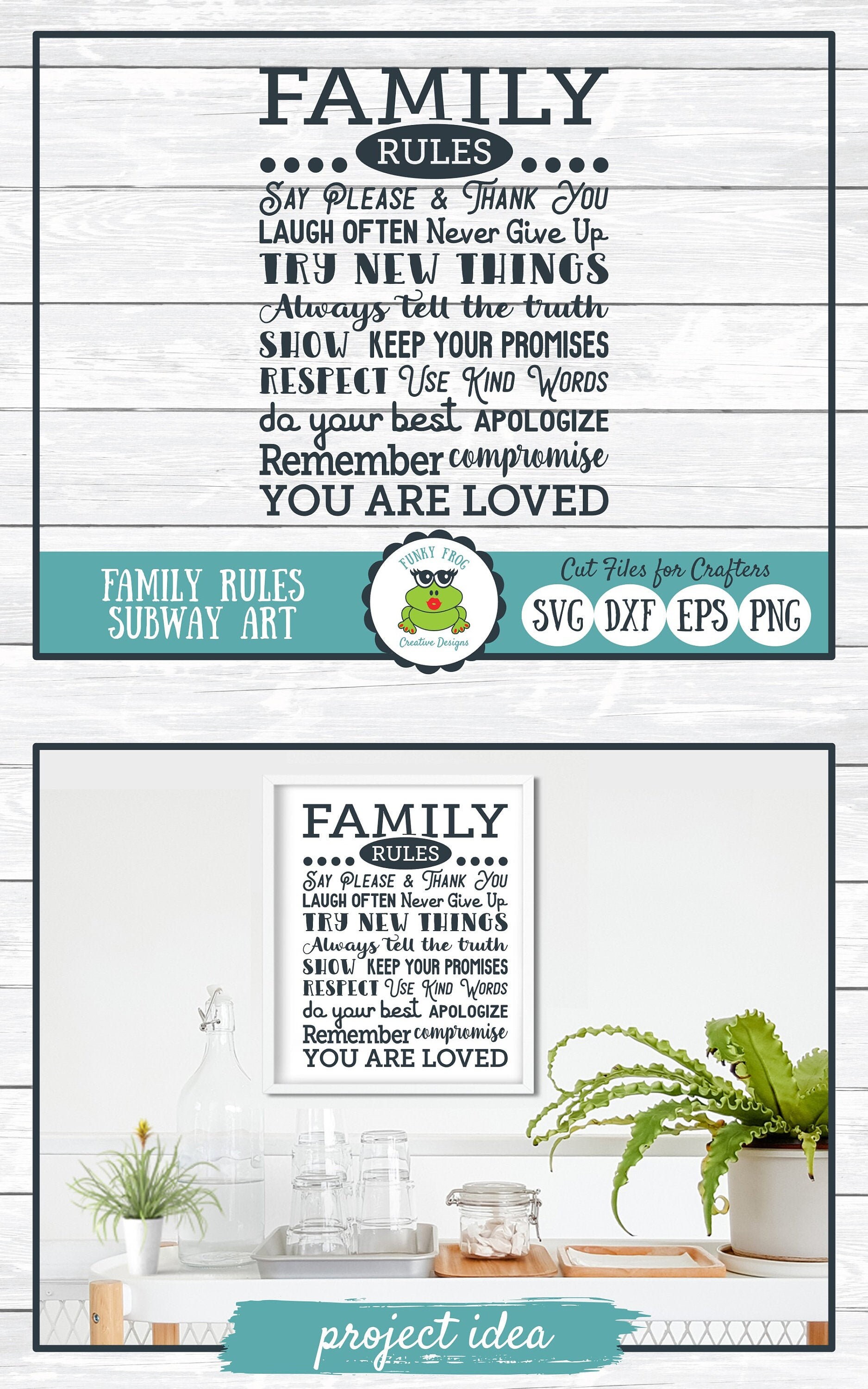 Download Family Rules Subway Art Svg Cut File For Crafters Etsy