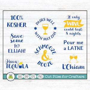 Jewish Drinking Puns, SVG Cut File for Crafters