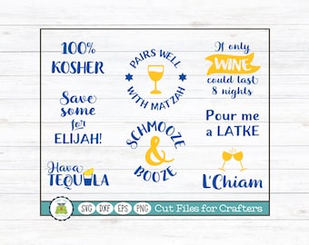 Jewish Drinking Puns, SVG Cut File for Crafters