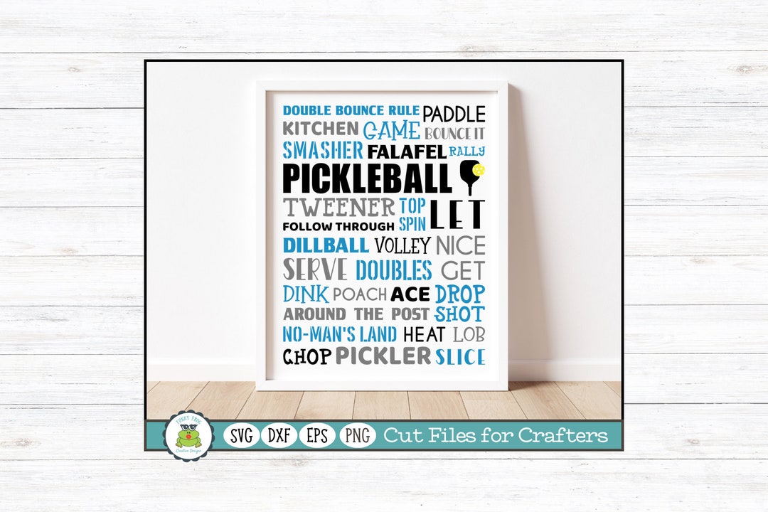 Pickleball Subway Art, SVG Cut File for Crafters, PNG Printable Wall