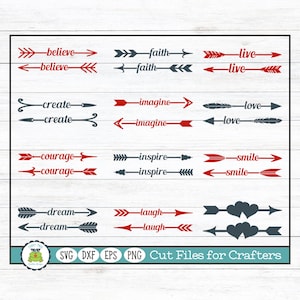 Word Arrows Bundle, Valentine Love SVG Cut Files for Crafters