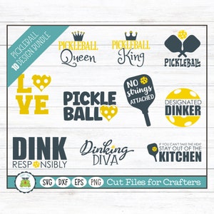 Pickleball Design Bundle, SVG Cut Files for Crafters