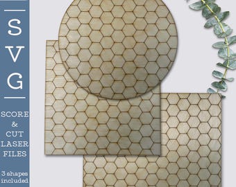 Beehive Pattern SVG Laser Ready Score & Cut File | Sign Backer | Wall Decor | Digital Download
