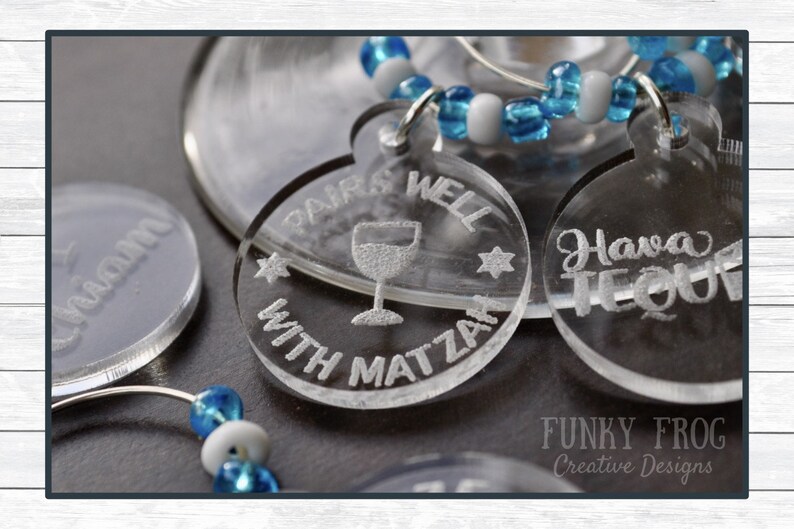 Punny Jewish Wine Charms SVG Laser Cut Design Bundle Etsy