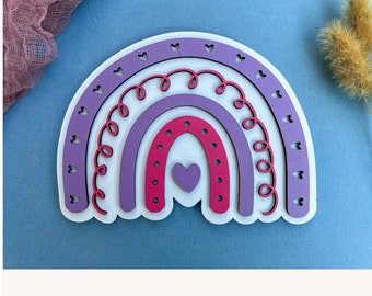 Boho Rainbow Sign SVG | Laser Cut File, Nursery Art (Digital Download)