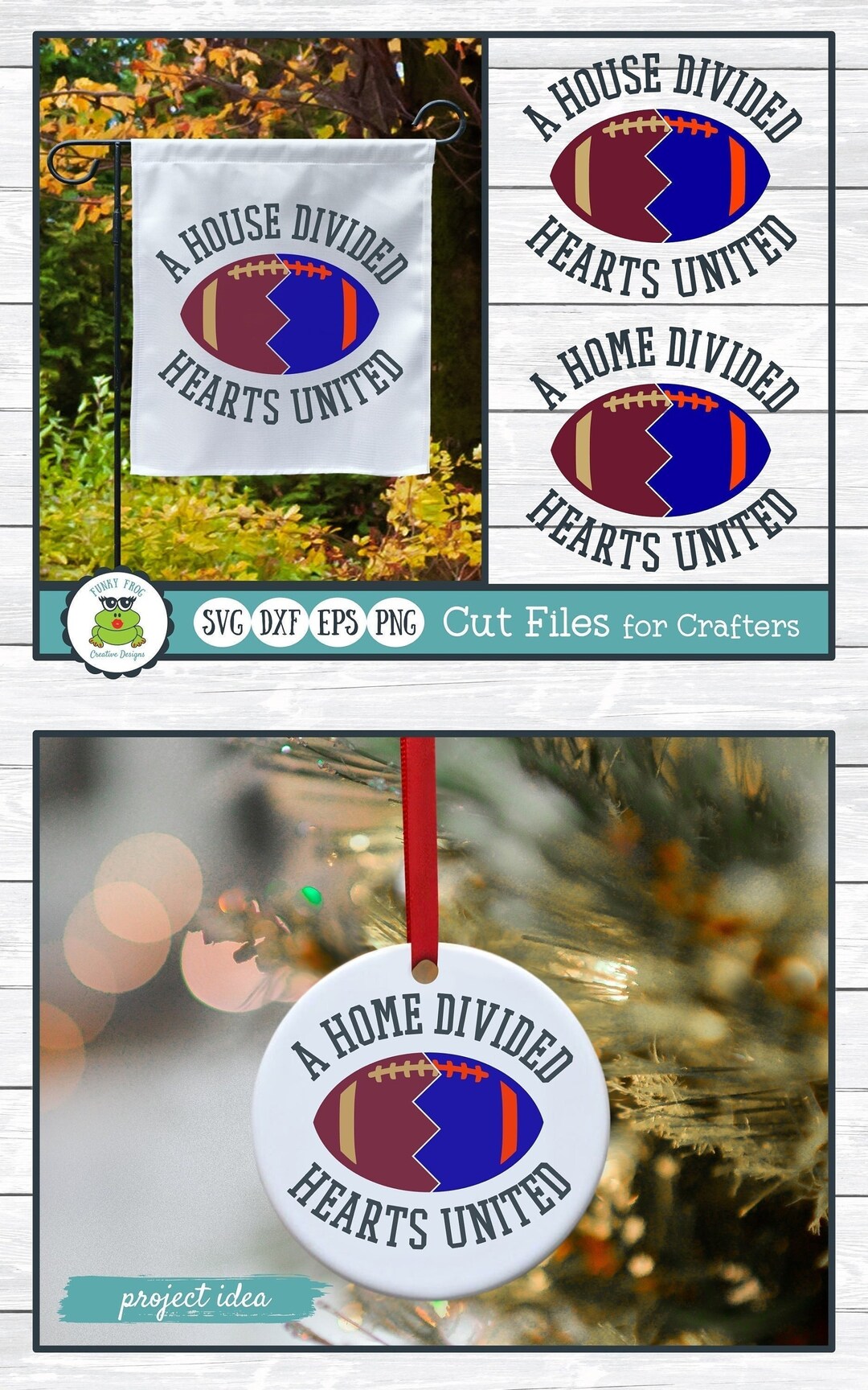 A House Divided Hearts United Football SVG Cut File for Crafters Etsy