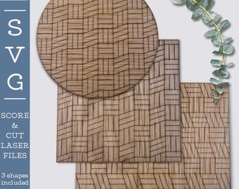 Parquet Pattern SVG Laser Ready Score & Cut File | Sign Backer | Wall Decor | Digital Download