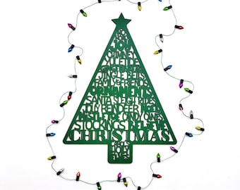 Christmas Tree Word Art SVG | Laser Cut File