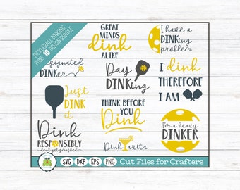 Pickleball Dinking Puns Bundle, SVG Cut Files for Crafters