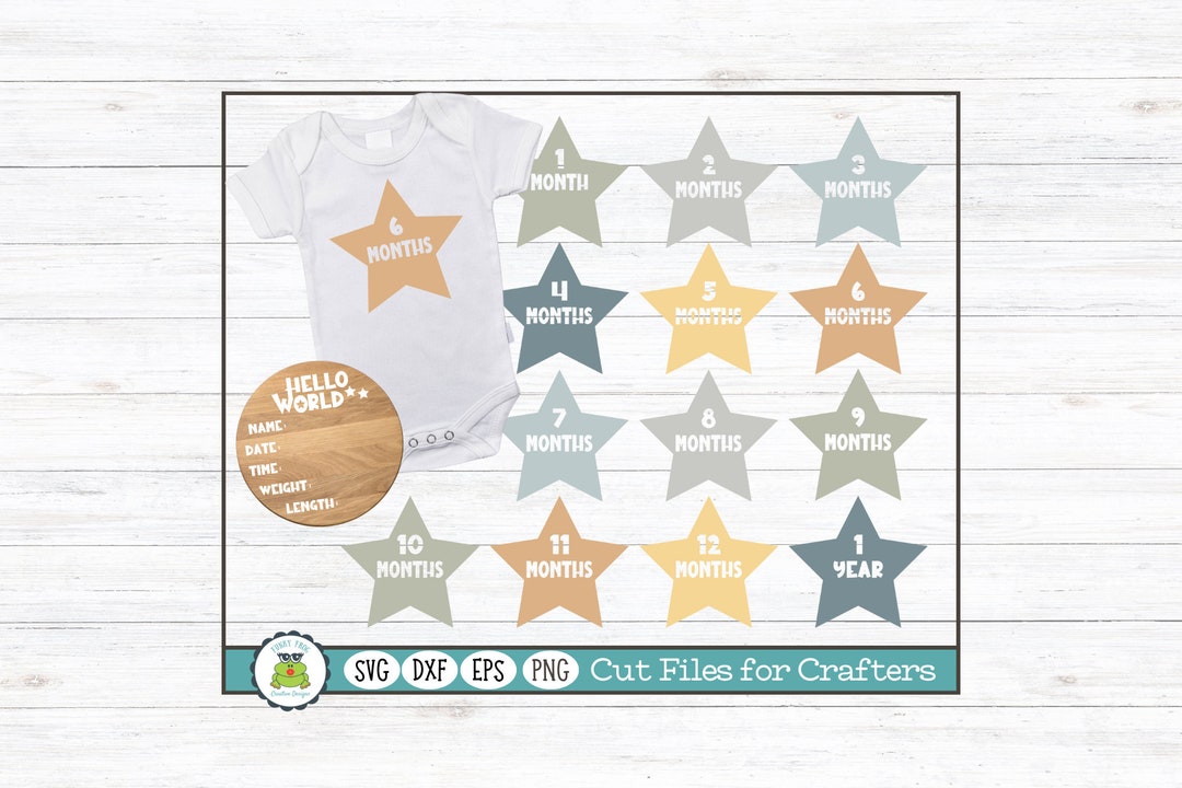 Baby Milestone Star (svg, Png, Dxf, Eps) Files (digital Download) - Etsy