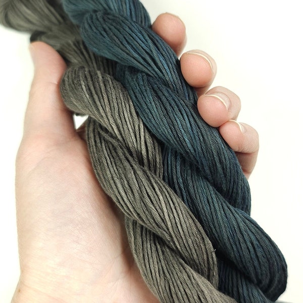 Kakishibu Persimmon Tannin and indigo Dyed Daruma #20/8 kogin thread - 100 meter skein