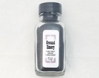 Finely ground Turkish Emery sand for pin cushions - 4 oz (114 gram) bottle