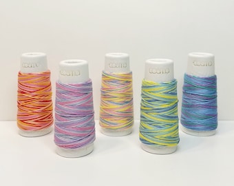 Lecien Cosmo Hidamari sashiko thread - multicolor variegated hues - 30 meter skein