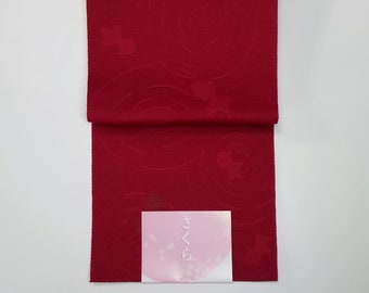 New hanhaba yukata obi - Berry red fish