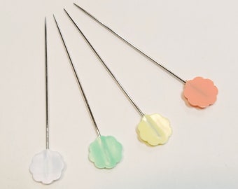 Clover Japan Flower flat head sewing pins - 100 pins