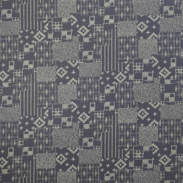 Discontinued - Traditional indigo basics quilting cotton  - faux boro patchwork design