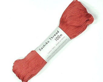 New Dark Salmon Orange #126 hue Olympus sashiko thread - 100 meter skein